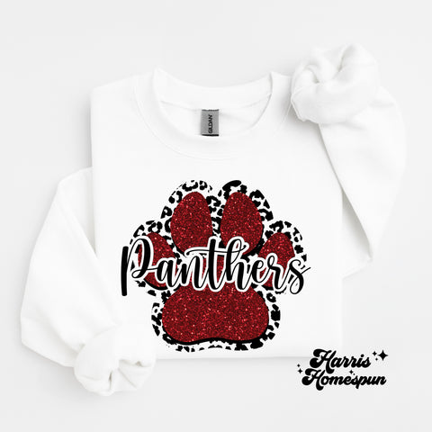Faux Glitter Paw Panthers Completed Top
