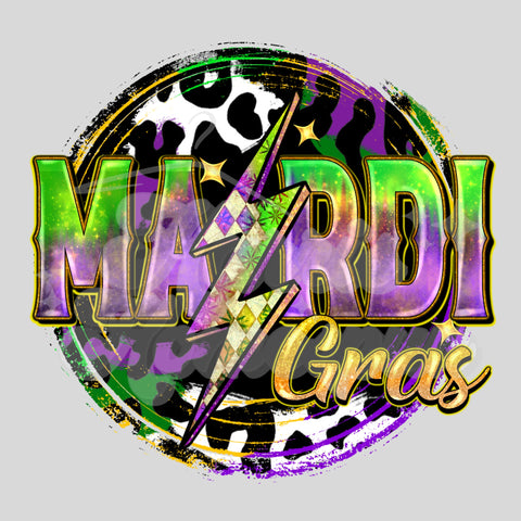 Mardi Gras Circle LB DTF Print