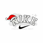 Swoosh with Santa Hat DTF Print