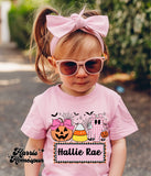 Pink Halloween Trio with Name Completed Top