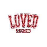 Loved John 3:16 Faux Glitter DTF Print