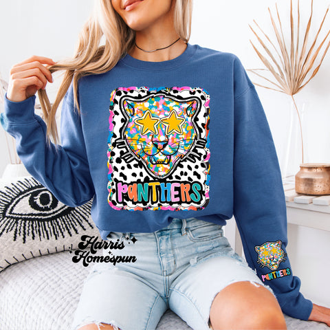 Colorful Dot Panthers Completed Top