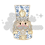 Blue Floral Nutcracker DTF Print