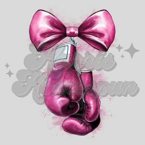 Pink Punching Gloves DTF Print