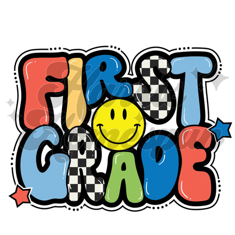 First Grade Smiley DTF Print