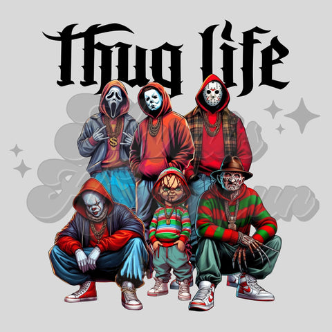 Thug Life Halloween Characters DTF Print