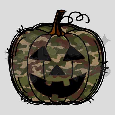 Camo Pumpkin DTF Print