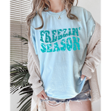 Blue Freezin' Season with Snowflakes DTF Print