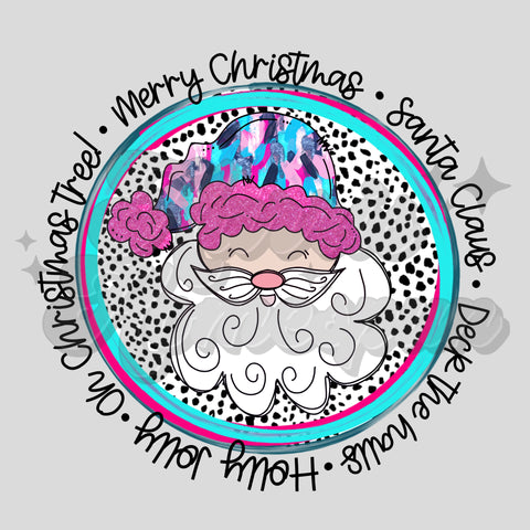 Dots Circle Santa DTF Print