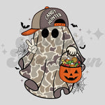 Camo Ghost with Hat DTF Print