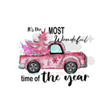 Pink Truck Most Wonderful DTF Print