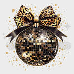 Black and Gold Disco Ball DTF Print