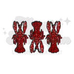 Faux Embroidery Glitter Crawfish DTF Print