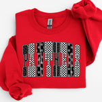 Black and White Pattern Panthers Completed Top