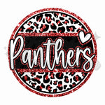 Glitter Red Leopard Panthers DTF Print