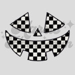 Checkered Jack-O-Lantern Face DTF Print