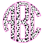 Black Dots Hot Pink Outline Circle Monogram DTF Print