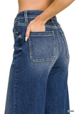 PRE-ORDER Zenana High Rise Wide Leg Pintuck Denim Pants