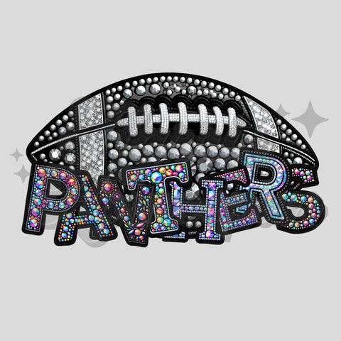 Panthers Football Faux Bling DTF Print