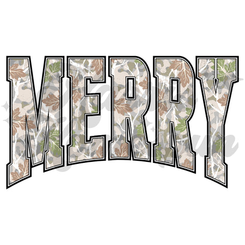 MERRY Camo DTF Print