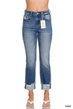 PRE-ORDER Zenana Cuffed Skinny Denim Pants