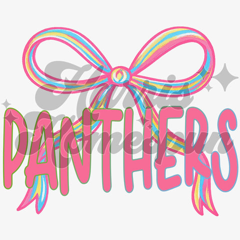 Pastel Panthers with Bow DTF Print