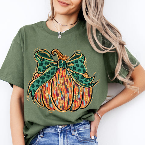 Fall Brushstrokes Pumpkin Stagecoach Spirit Shop Top