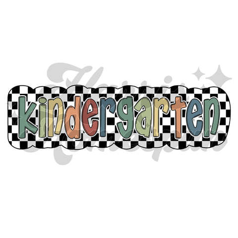 Kindergarten Colorful Checkered DTF Print