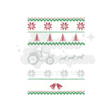 Christmas Tractor Faux Stitch DTF Print
