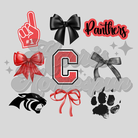 Cabot Panthers Bow Collage DTF Print