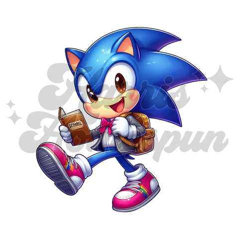 Back to School Hedgehog DTF Print