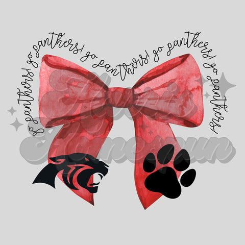 Cabot Panthers Bow with Words DTF Print