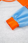 Ash Colorblock Orange and Blue Pullover
