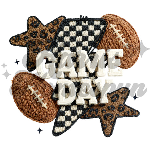 Football Gameday Faux Yarn DTF Print
