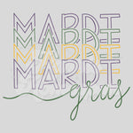 Mardi Gras Outline Repeat DTF Print