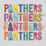 Colorful Panthers Repeat DTF Print