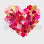 Brushstrokes Heart Cluster DTF Print