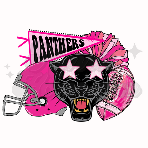 Pink Panthers Football DTF Print