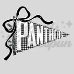 Black Plaid Panthers Flag DTF Print
