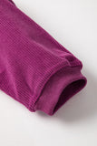 Fuchsia Ribbed Oversized Sweatshirt