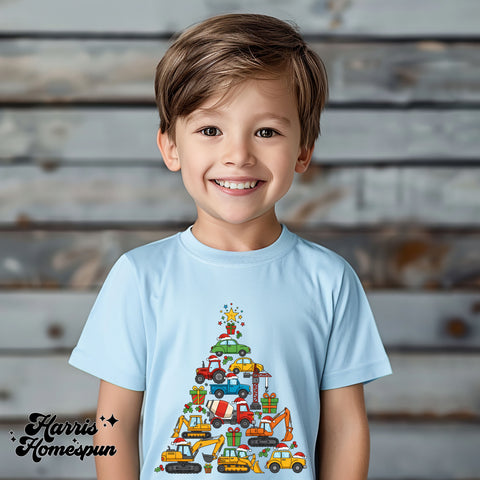 Construction Trucks Tree Completed Top