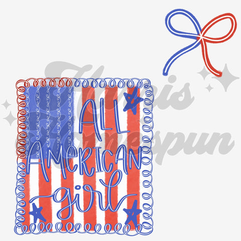 All American Girl Front & Back DTF Print