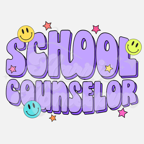 Purple School Counselor DTF Print