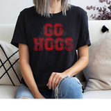 GO HOGS Red Distressed DTF Print