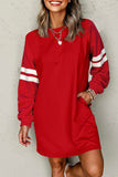 Fiery Red Varsity Sweatshirt Dress