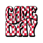 Game Day Red and White Checkered DTF Print