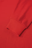 Red Varsity Striped Pullover