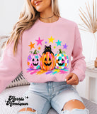 Kitty with Colorful Pumpkins Completed Top