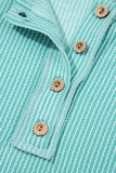 Multicolor Button Ribbed Top