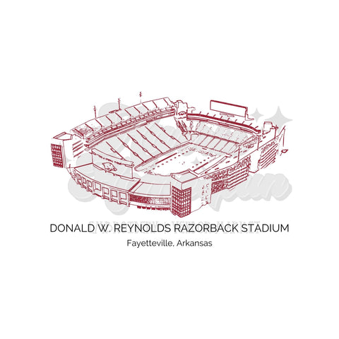 Red Outline AR Stadium DTF Print